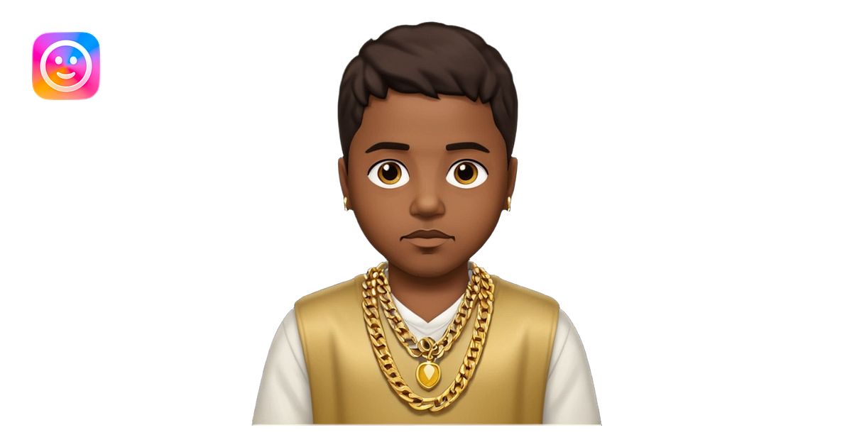 Nas Rapper with dark brown hair emoji | AI Emoji Generator