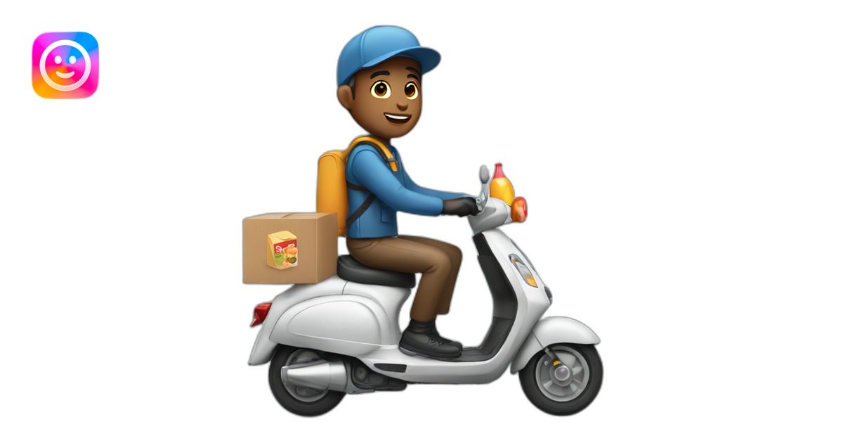 Food Delivery boy on scooter emoji | AI Emoji Generator