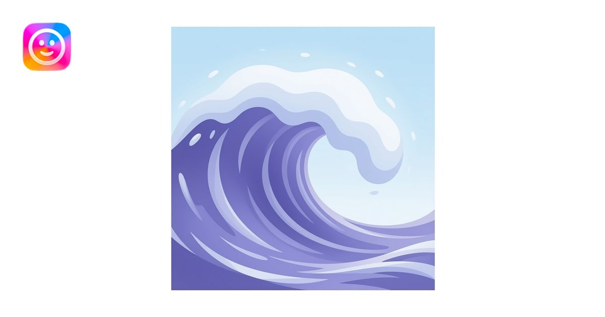ocean wave but with lilac colours in it emoji | AI Emoji Generator