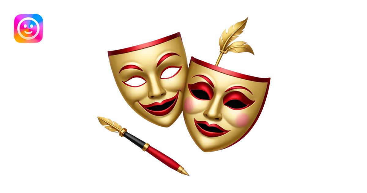 Create a bold and dramatic emoji representing the art of playwriting ...