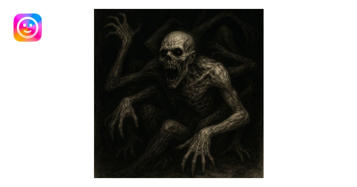 a terrifying monster, realistic, multiple limbs, grotesque features ...