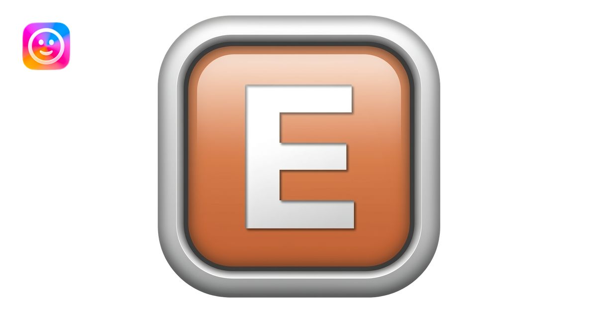 E alphabet push button emoji | AI Emoji Generator