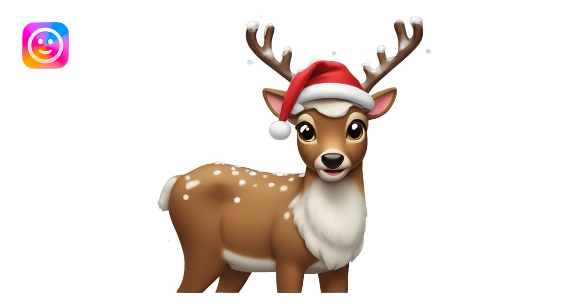 rudolph with an hat an snow emoji | AI Emoji Generator