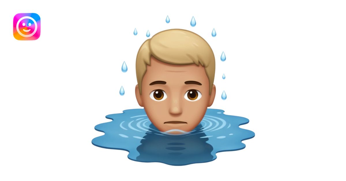 apple style emoji of a man who has fallen face down into a puddle emoji ...