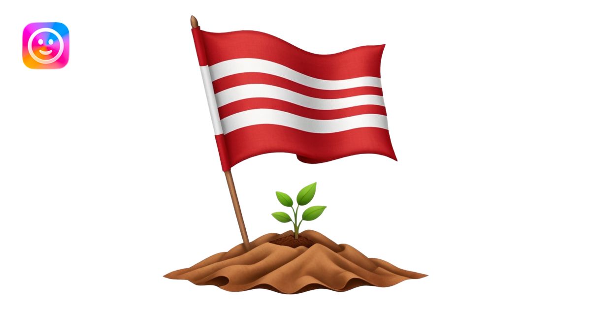 Flag being planted, dust still rising emoji | AI Emoji Generator