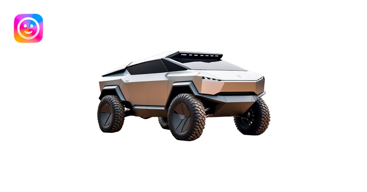 Tesla Cybertruck - A futuristic Tesla Cybertruck, angular and geometric ...