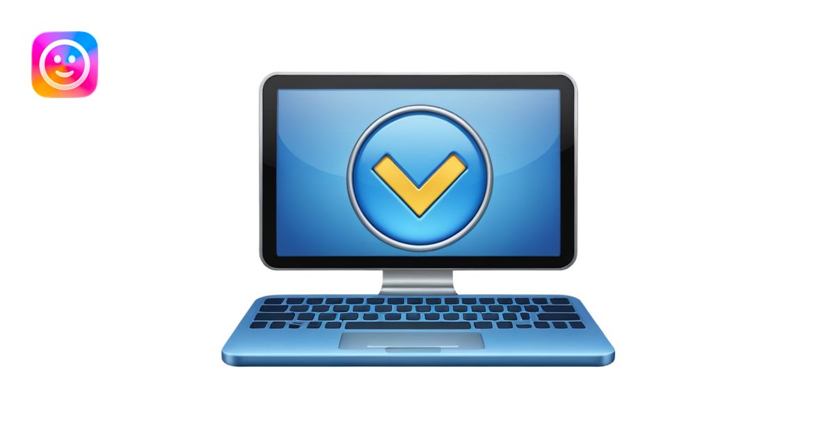 Computer with checkmark emoji | AI Emoji Generator