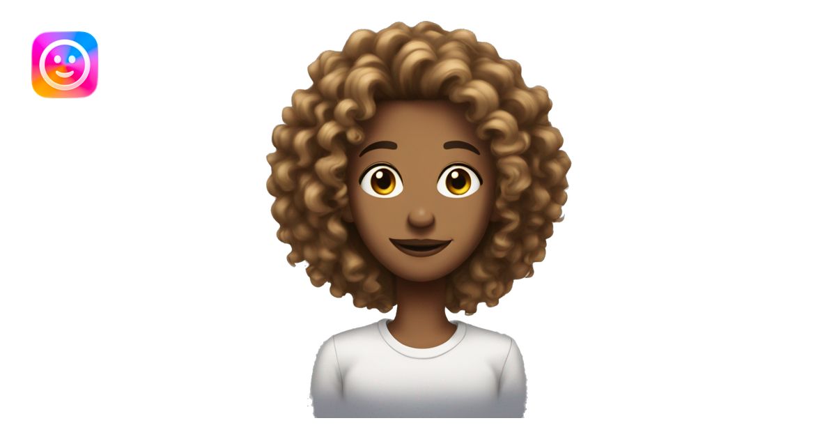 Tall baddie with great curly hair and dimples emoji | AI Emoji Generator