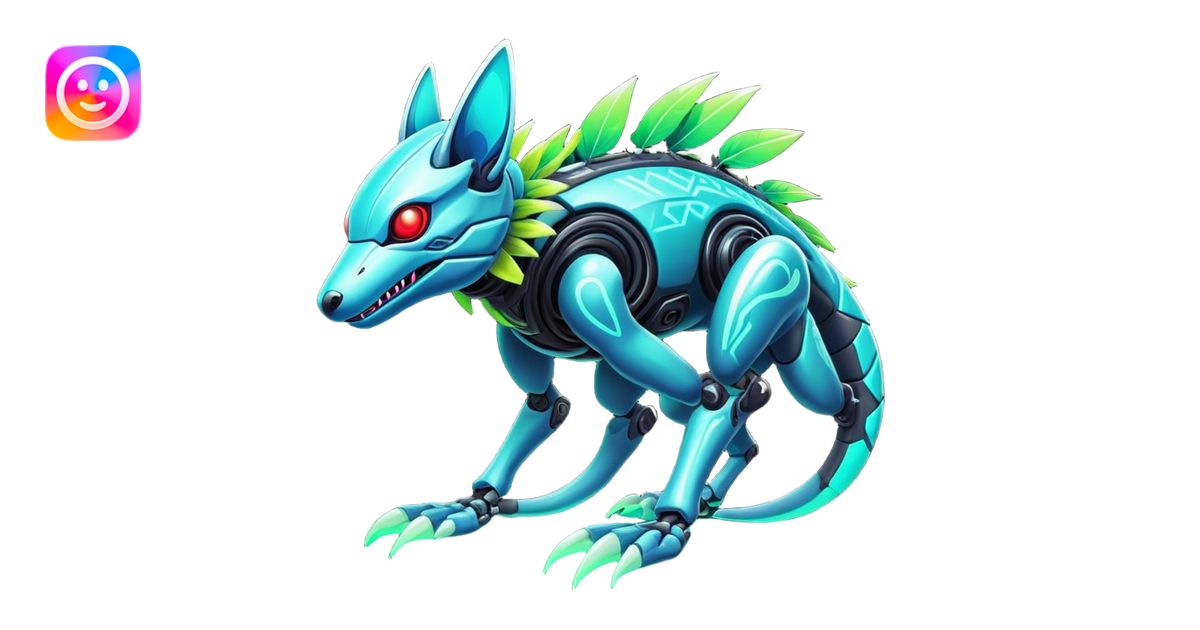 exotic tropical cyber-Protogen-Fakémon-Vernid-creature emoji | AI Emoji ...