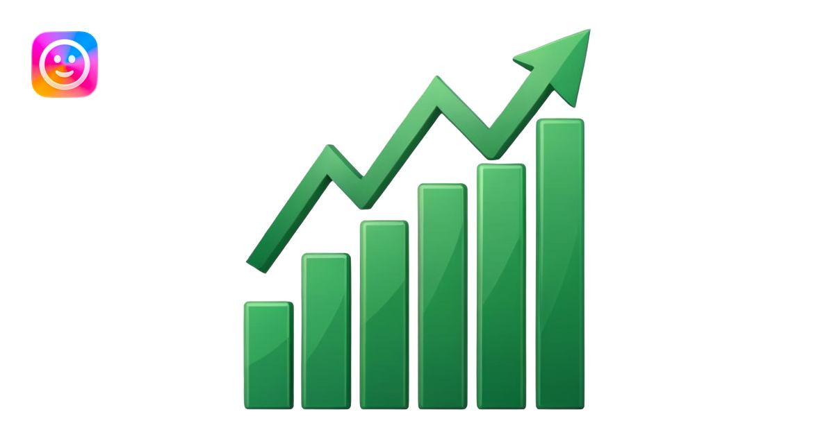 Create an emoji that shows a rising stock chart with a single upward ...