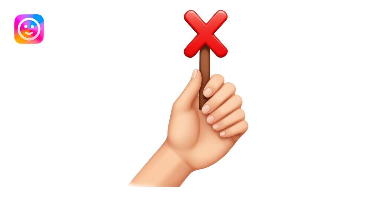 hand holding a red X emoji | AI Emoji Generator
