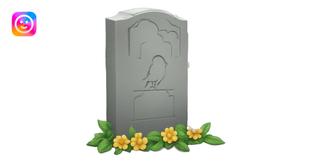 headstone with twitter logo emoji | AI Emoji Generator