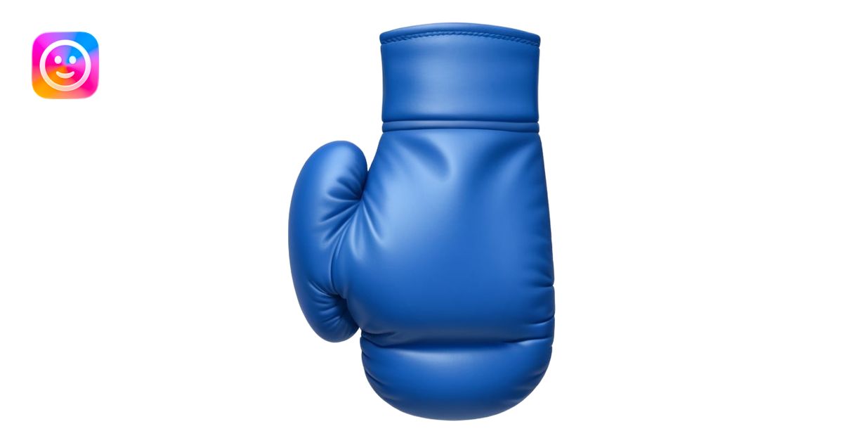 singular blue boxing glove with the back facing frontwards and pointed ...