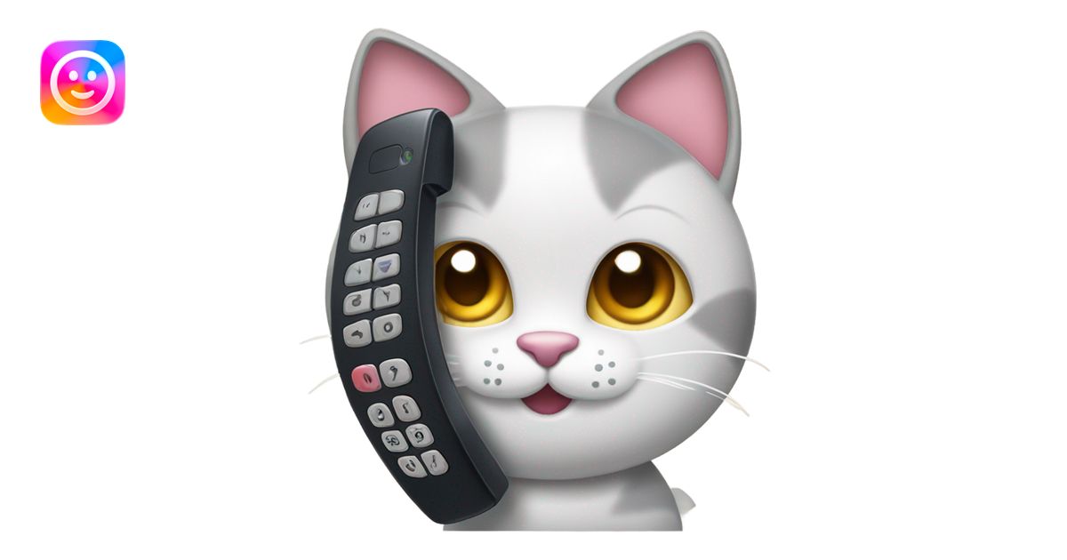 Y2k flip phone shaped like a cat emoji | AI Emoji Generator