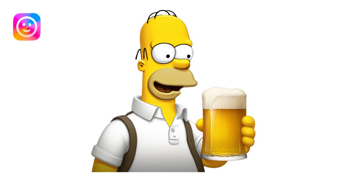 Homer Simpson qui boit une bière emoji | AI Emoji Generator