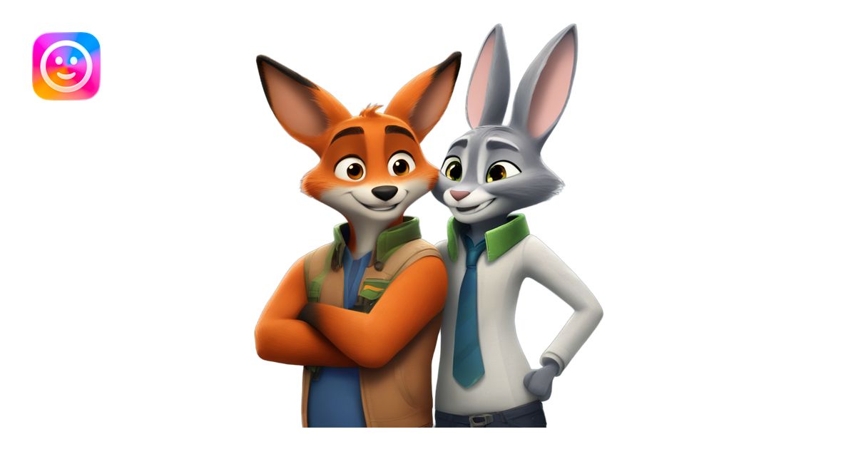 Nick Wilde the orange fox from Zootopia and Judy Hopps the grey bunny ...