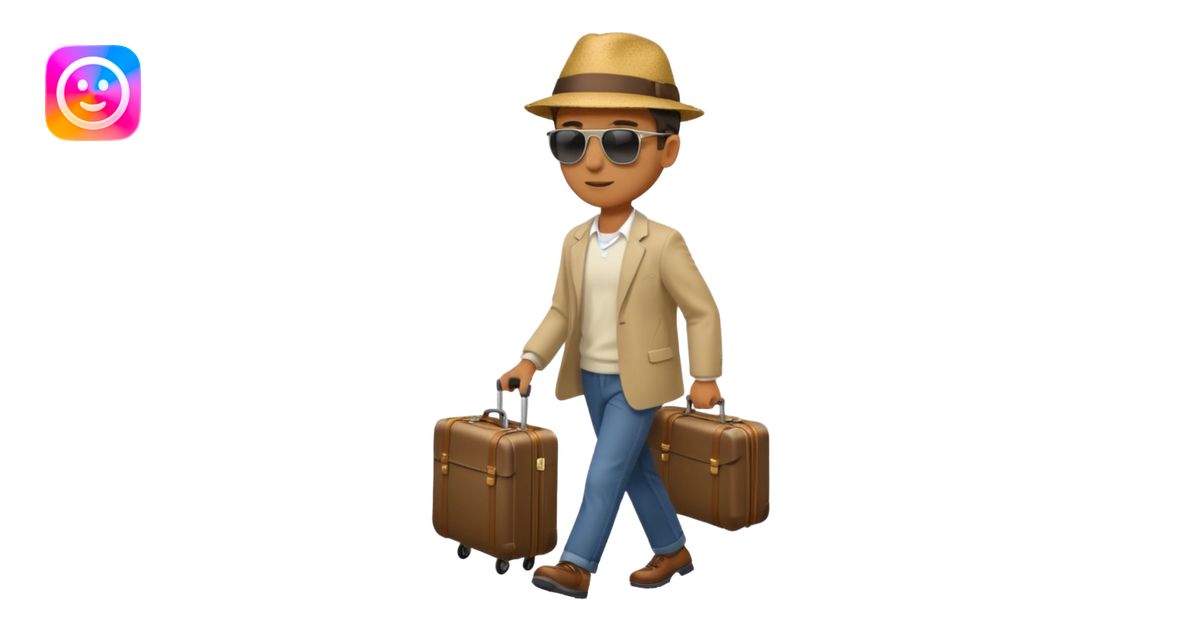 a man walking to leave, bring suitcase emoji | AI Emoji Generator