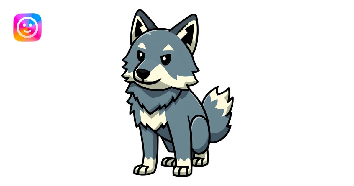 Minecraft wolf with a square shape image | AI Emoji Generator