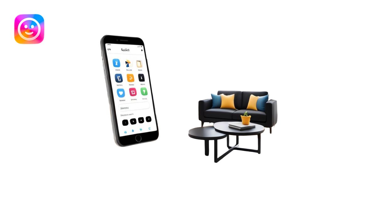 smartphone with interior design style quiz app showing swipe left and ...