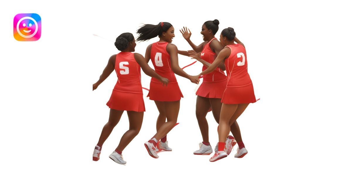 Red Devils playing netball emoji | AI Emoji Generator