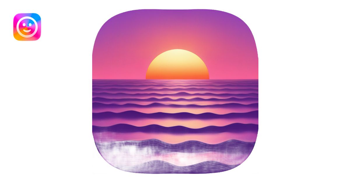 Sunset on beach emoji | AI Emoji Generator