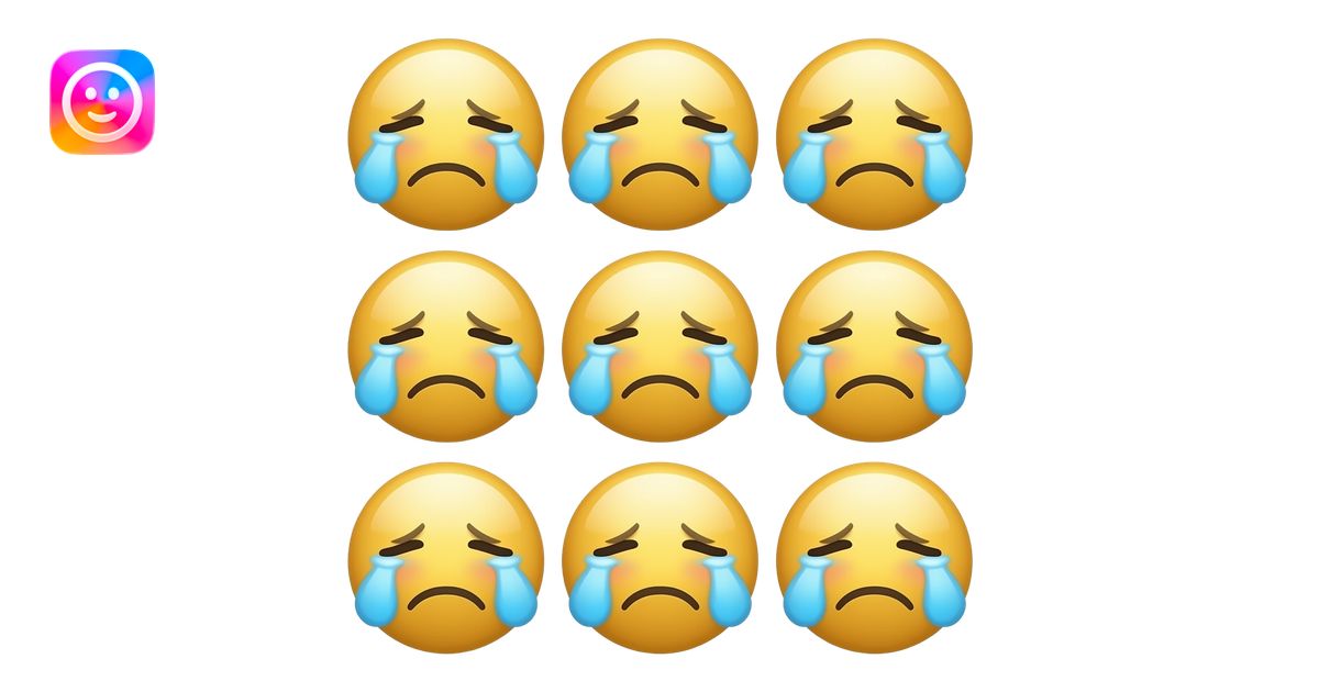 A sad face with tears and the tears are sad faces emoji | AI Emoji ...