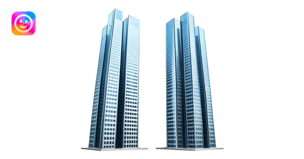 two tall skyscrapers side by side emoji | AI Emoji Generator