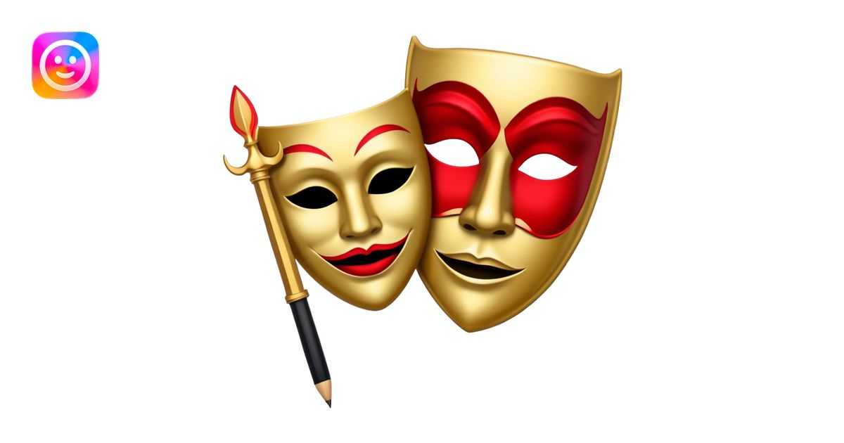 Create a bold and dramatic emoji representing the art of playwriting ...