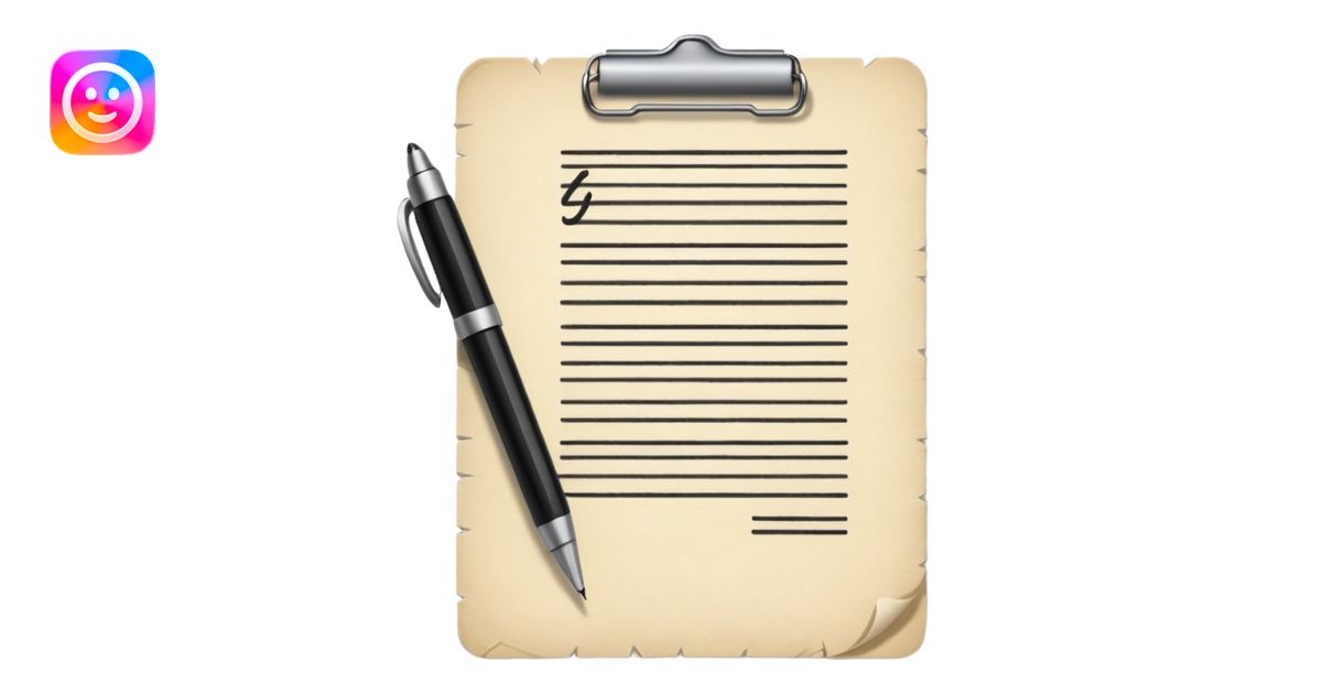 a paper manuscript that is a screenplay with a ballpoint pen emoji | AI ...