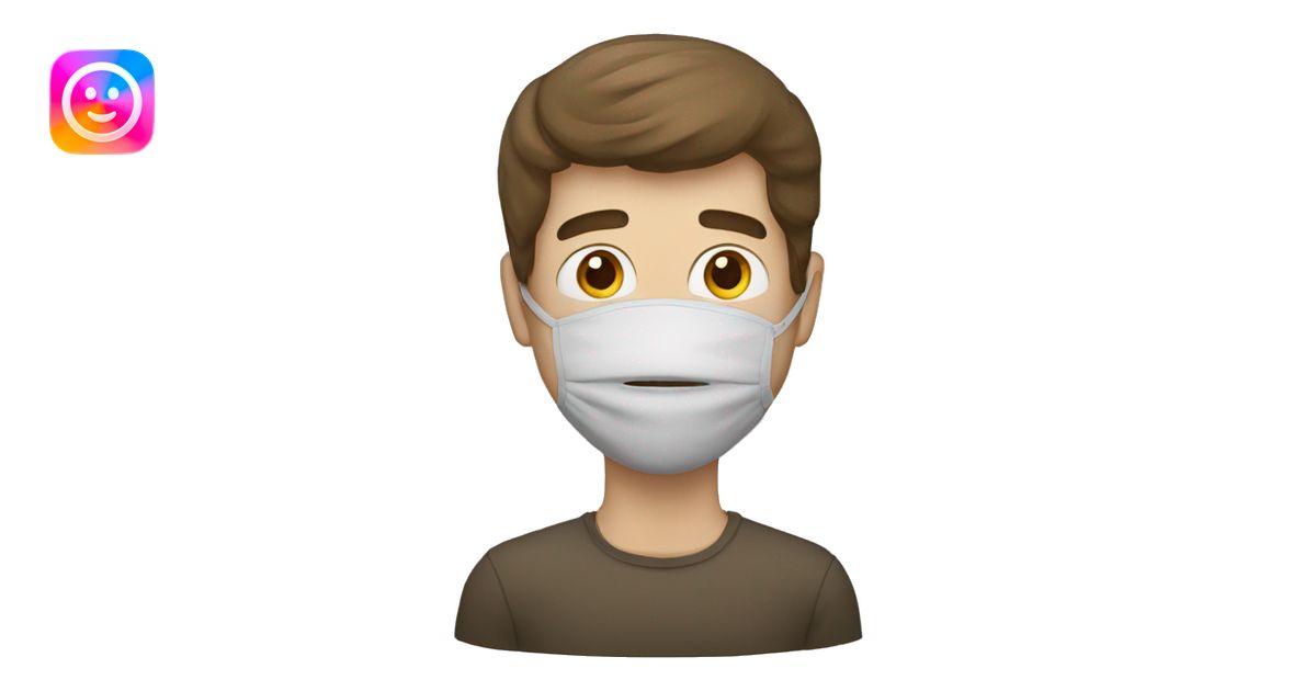 Homme avec un masque de fer qui lève la main et baisse la tête emoji ...