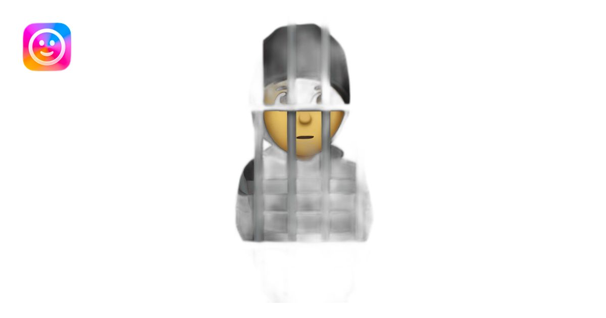 person that looks like a robber behind prison bars emoji | AI Emoji ...