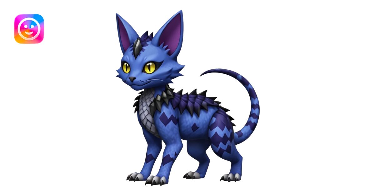 midnight blue-gray-black, scaley scaly batty feline-like quadrupedal ...
