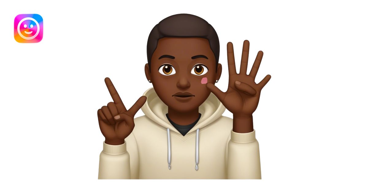 thug throwing up gd gang sign emoji | AI Emoji Generator