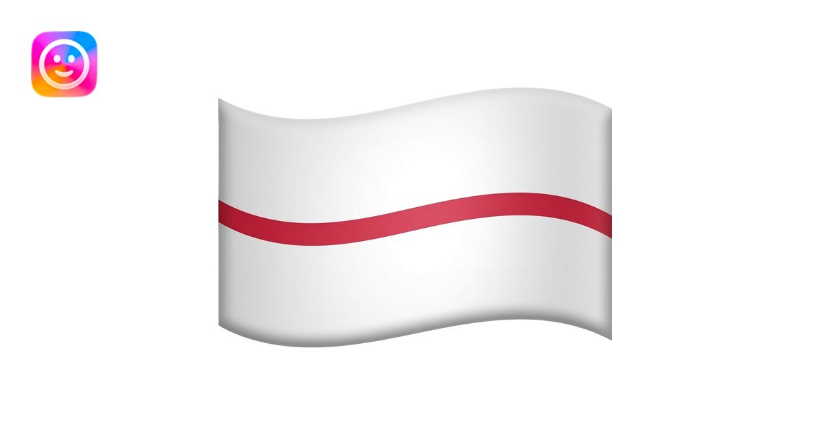 White flag with red orbit line on it emoji | AI Emoji Generator