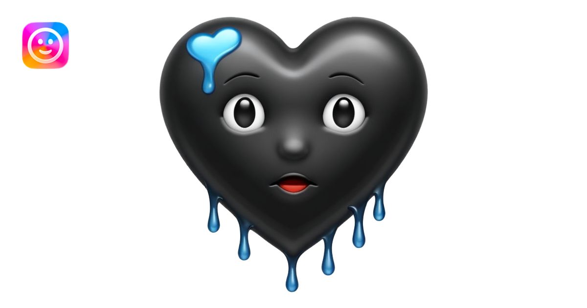 Black heart melt emoji | AI Emoji Generator
