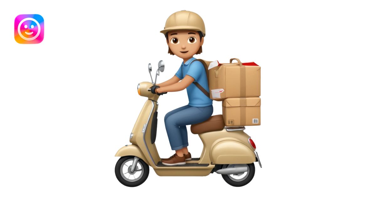 Delivery on a scooter emoji | AI Emoji Generator