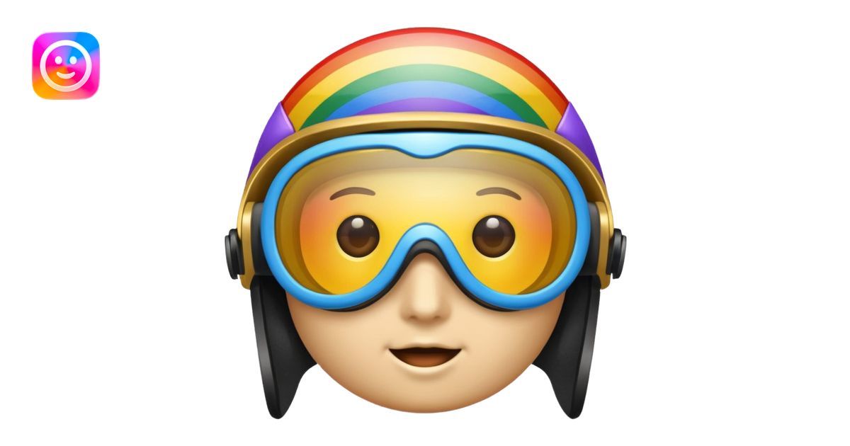 gold simulation rainbow visor Earth goggles emoji | AI Emoji Generator