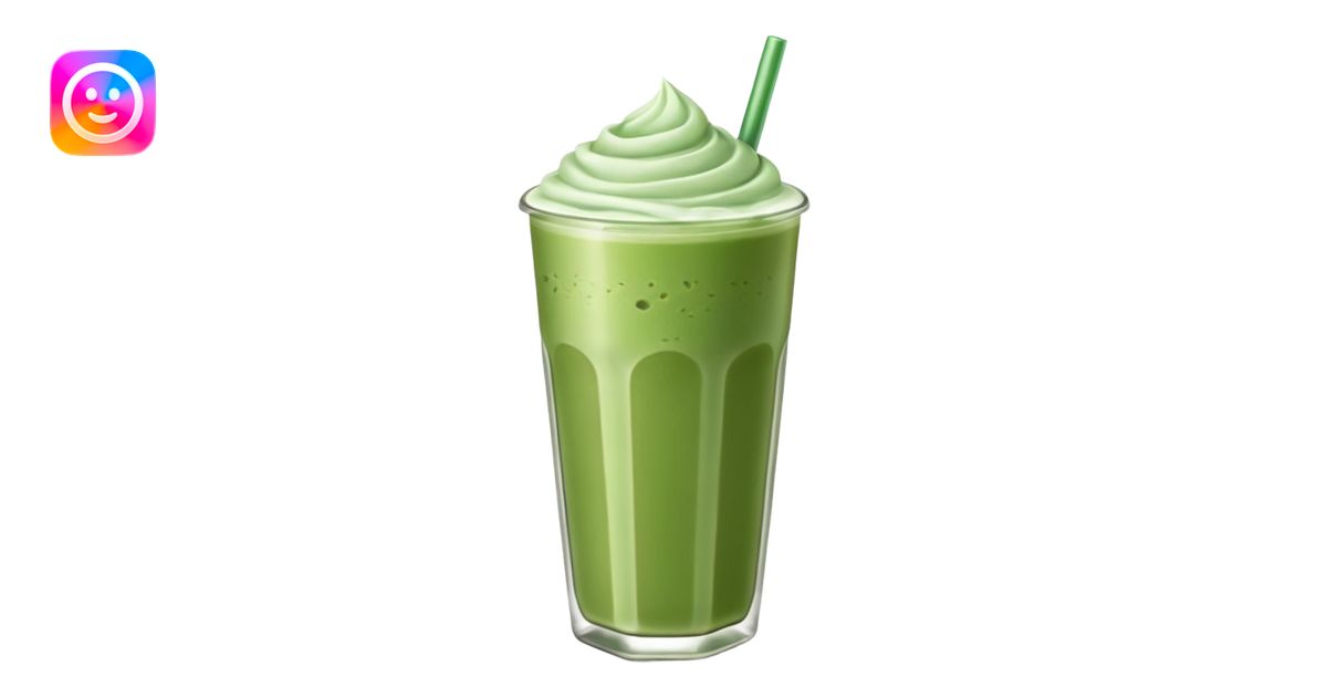 an iced matcha latte with no whip cream on top emoji | AI Emoji Generator