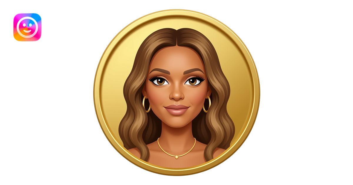 gold coin with beyonce from icons emoji | AI Emoji Generator