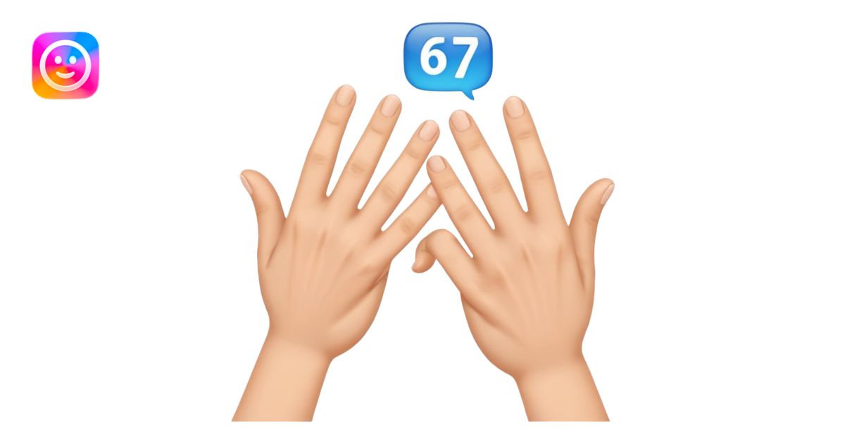 Make the 67 emoji with the two hands making the 67 meme emoji | AI ...