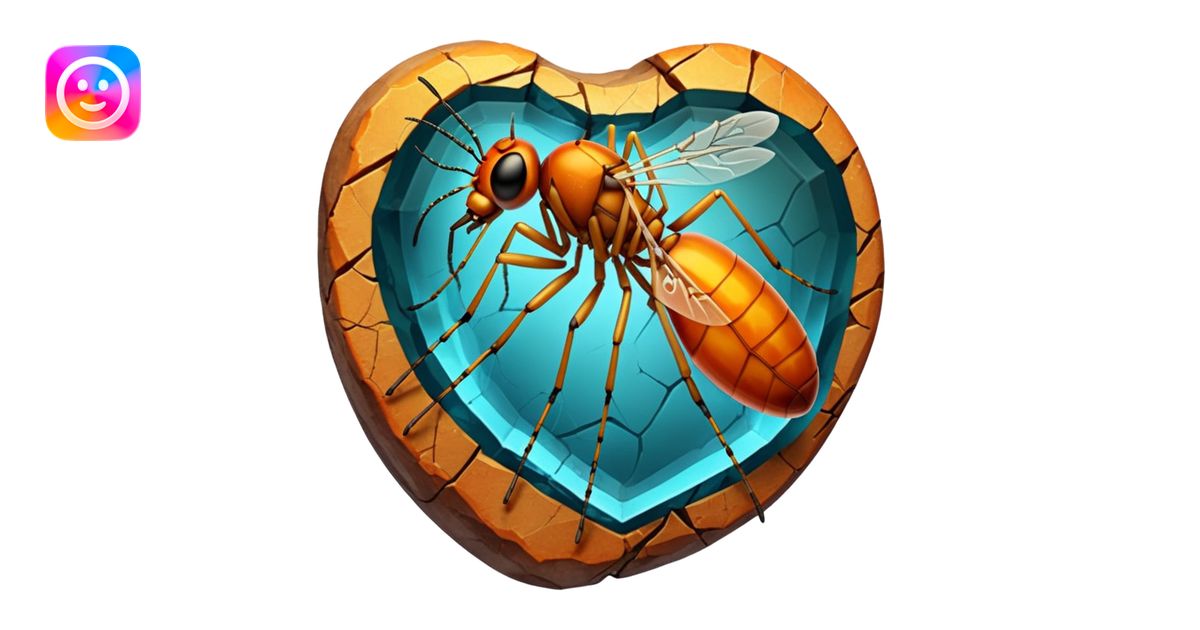 3D render of Amber Mosquito, embedded in a chunk of rough sedimentary ...
