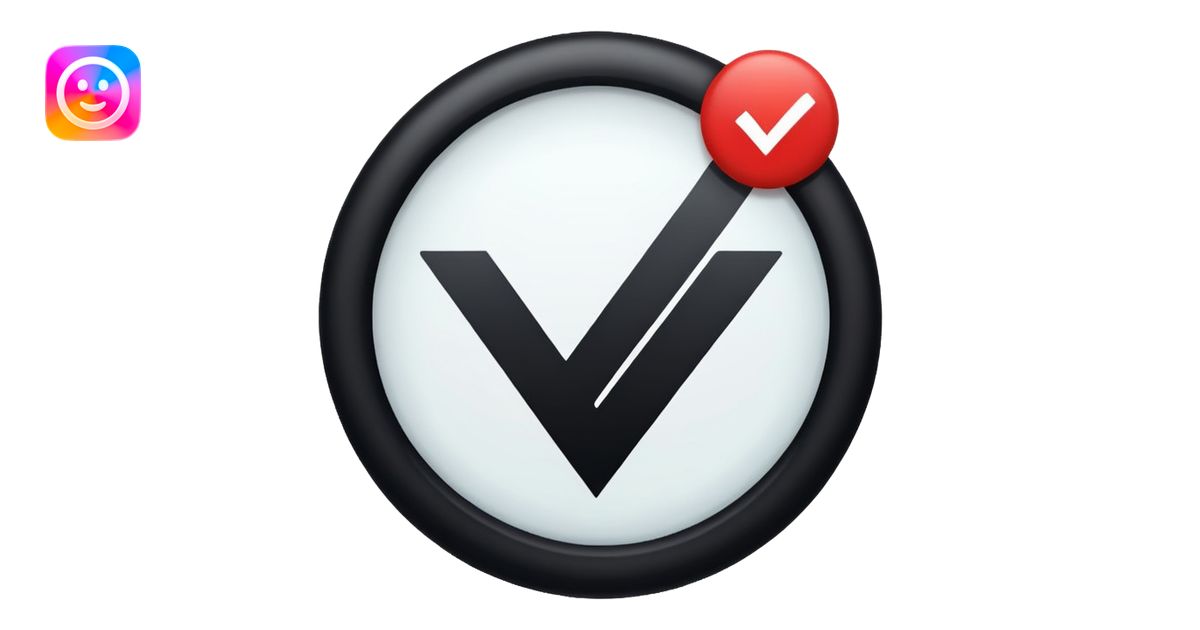 Full of black circle with a check mark on it emoji | AI Emoji Generator