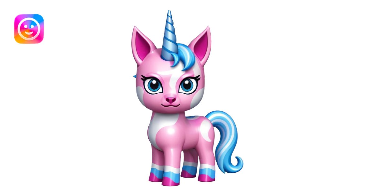Unikitty, a pink Lego cat unicorn hybrid with blue eyes, a blue unicorn ...