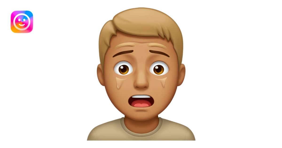 A man crying and mewing 🧏‍♂️ emoji | AI Emoji Generator