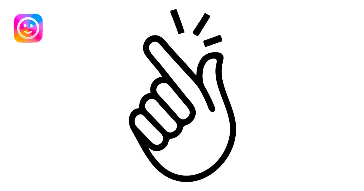 hand snapping, simple black outline style icon | AI Emoji Generator