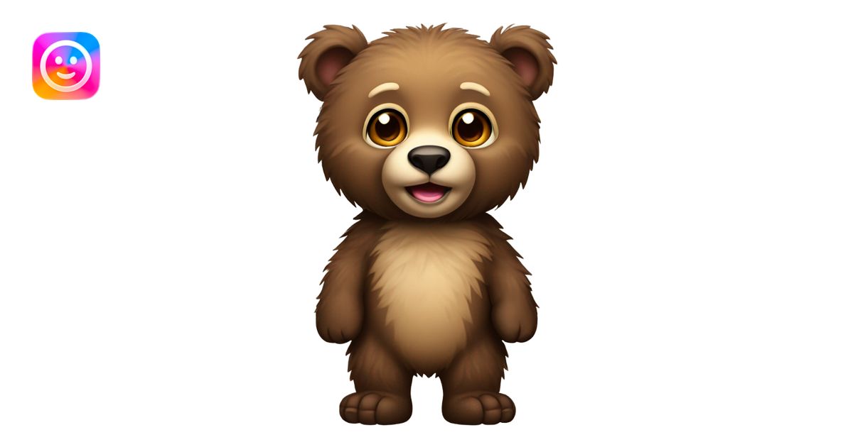 Realistic brown bear cub emoji | AI Emoji Generator