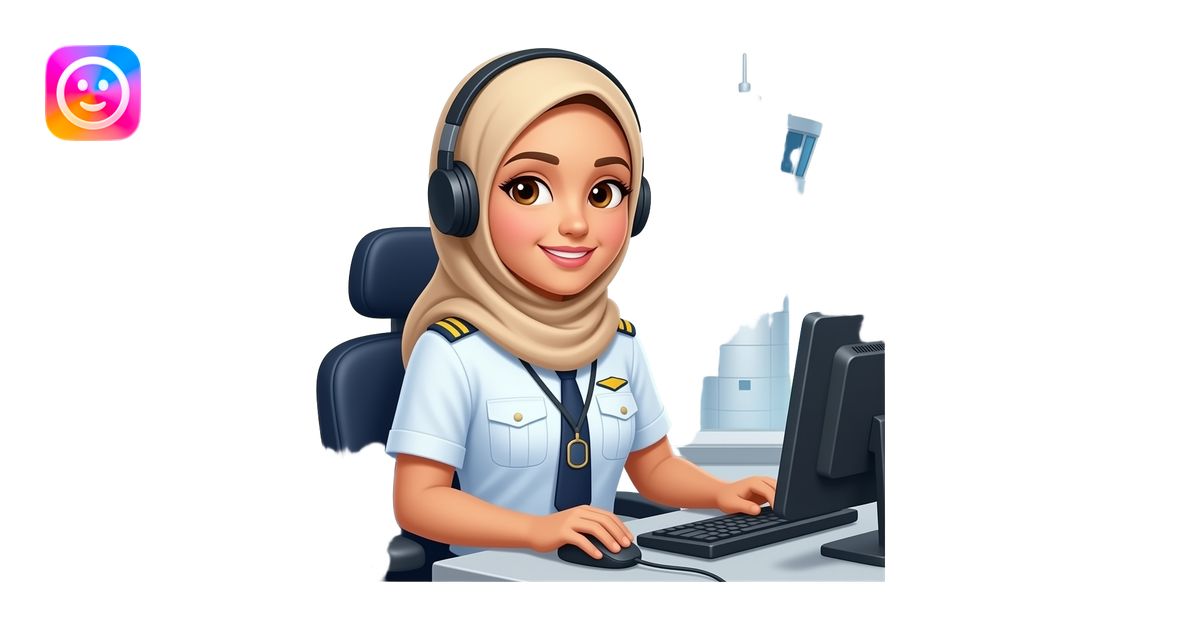 Wearing hijab please for the girl work in air traffic control emoji ...