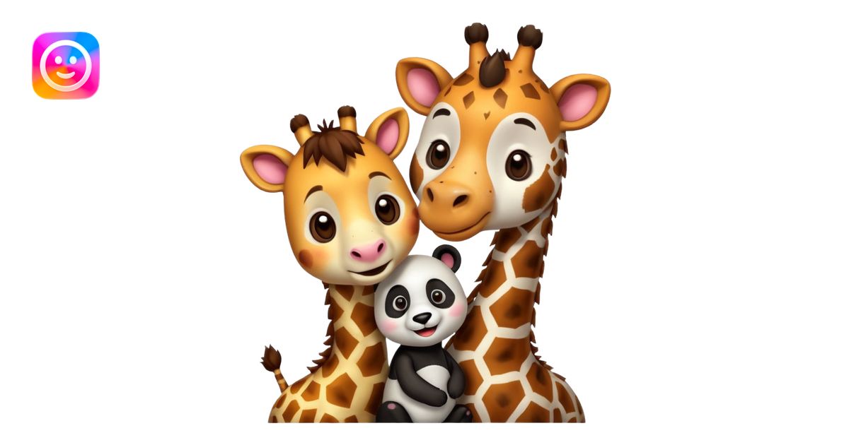 giraffe and panda as couple emoji | AI Emoji Generator