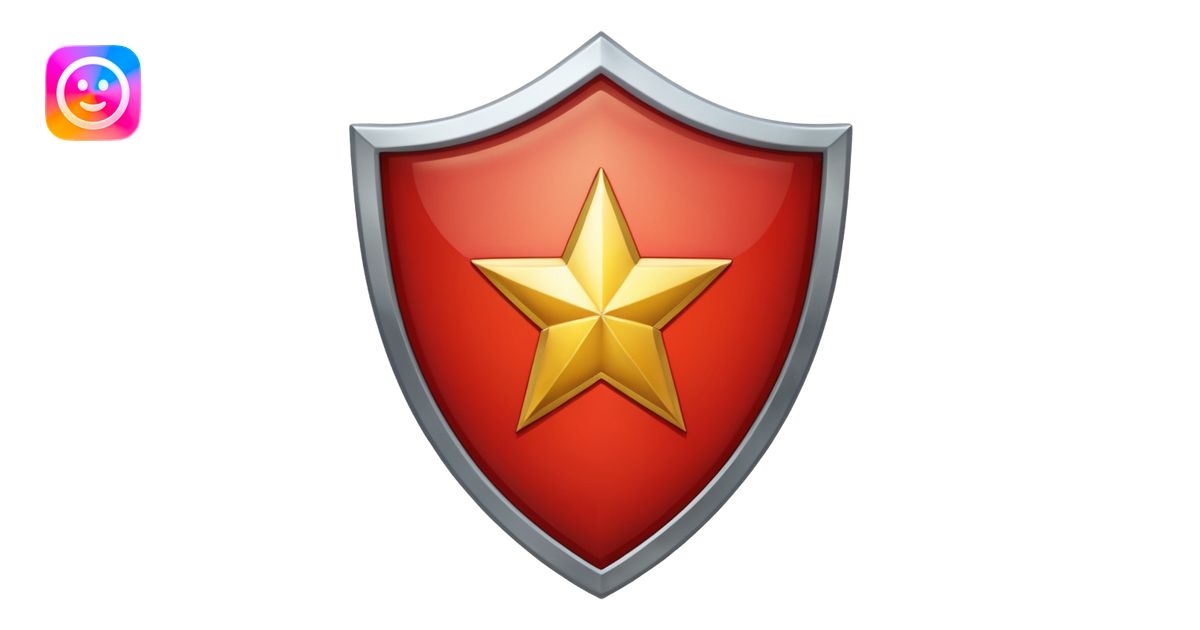 a shiny shield with the USSR flag inside emoji | AI Emoji Generator