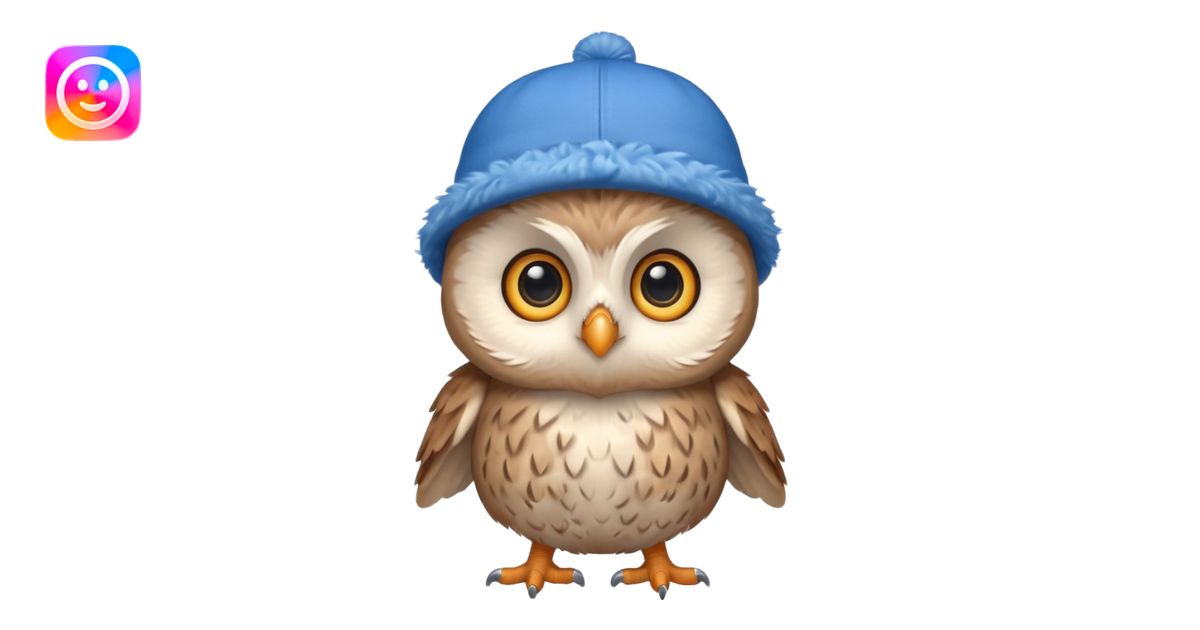 blue hats, baby owl emoji | AI Emoji Generator